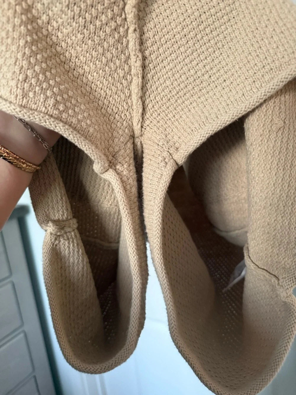 Free People Cream Knit Hooded Romper